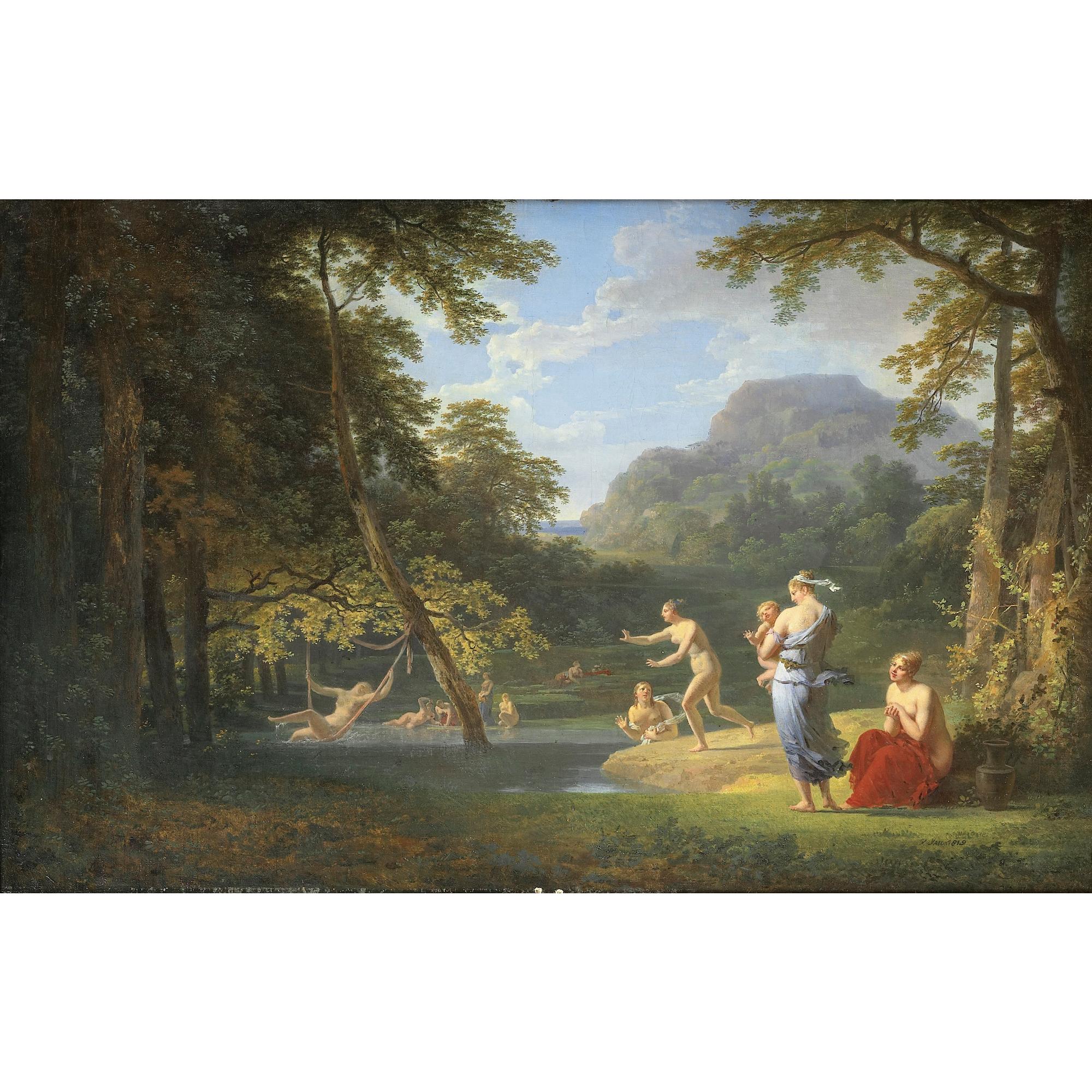 Jacques-Antoine Vallin - Baigneuses Dans Un Paysage Classique