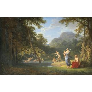 Jacques-Antoine Vallin - Baigneuses Dans Un Paysage Classique