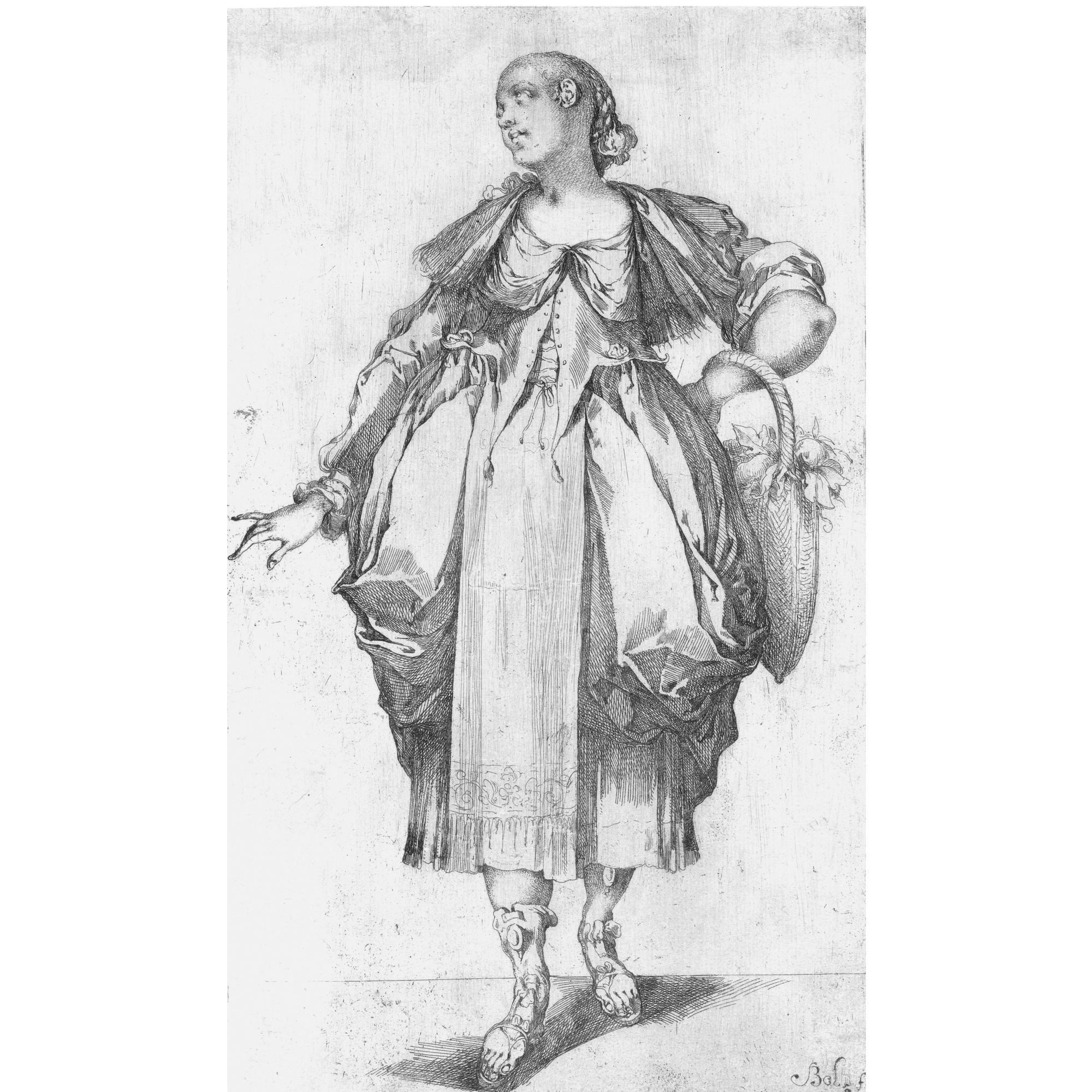 Jacques Bellange - Gardener With A Basket On Her Arm (Walch 12; Anthony Griffiths 33)