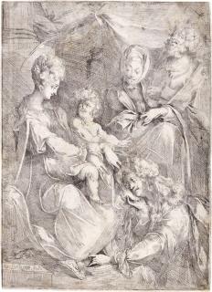 Jacques Bellange - The Holy Family with Mary Magdalene and Saint Anne (Griffiths & Hartley 4; Worthen-Reed 23; Walch pp. 214-17)