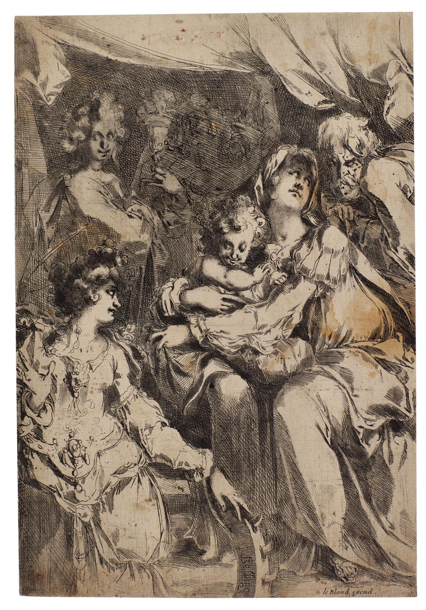 Jacques Bellange - The Holy Family with Saint Catherine, Saint John the Evangelist and an Angel (Walch 15; Griffiths & Hartley 5)