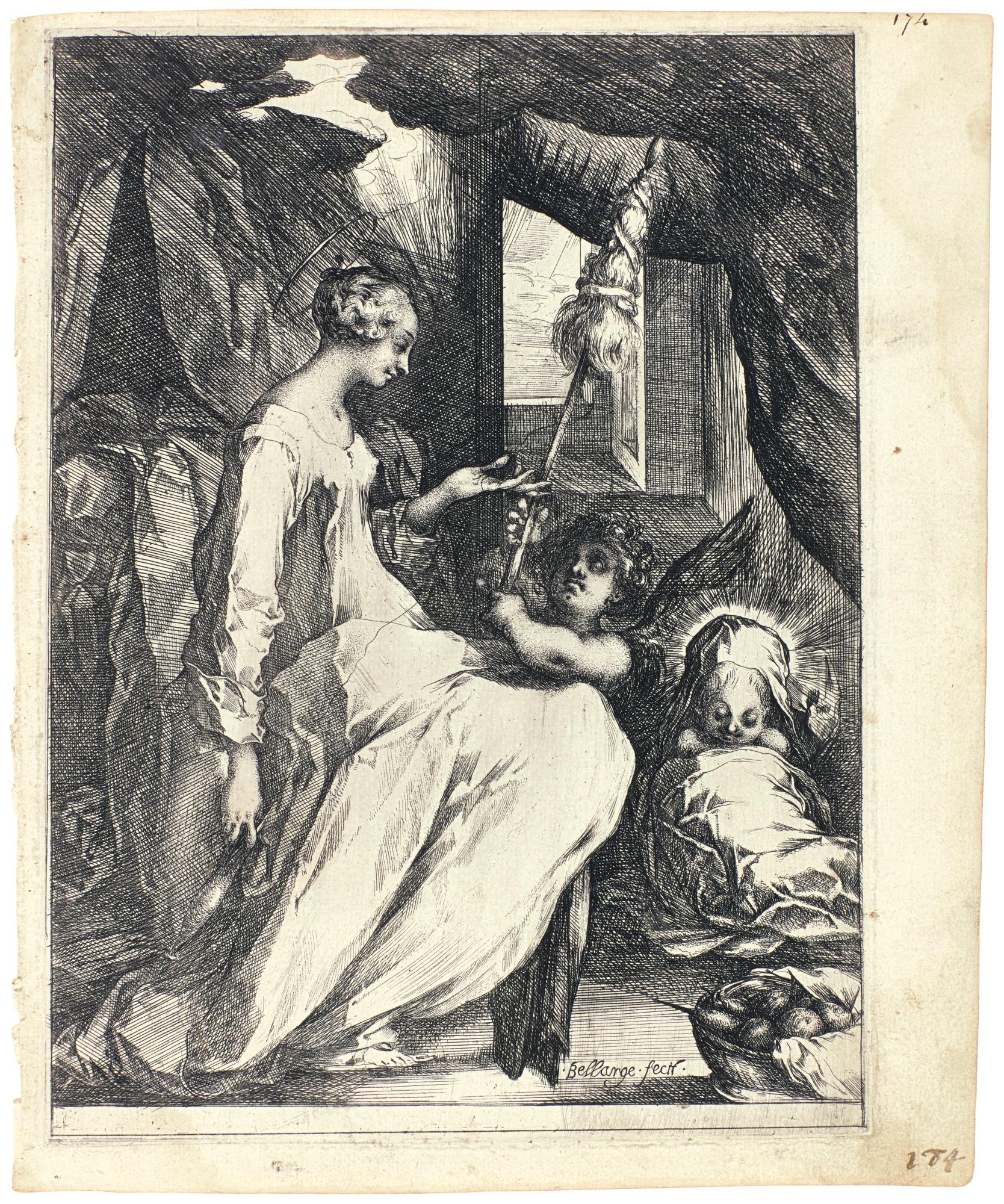 Jacques Bellange - The Virgin And Child With Distaff And An Angel (Walch 9; Griffiths/Hartley 8A)
