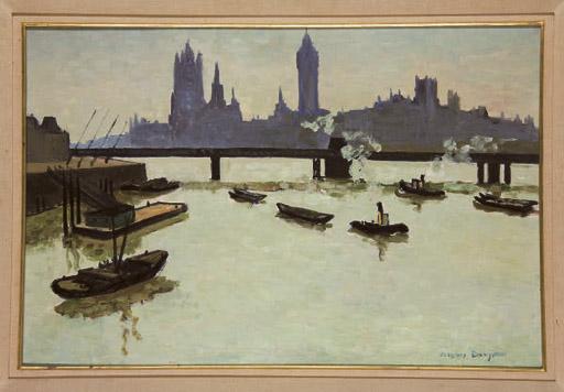 Jacques Bouyssou - Bateaux sur la Tamise