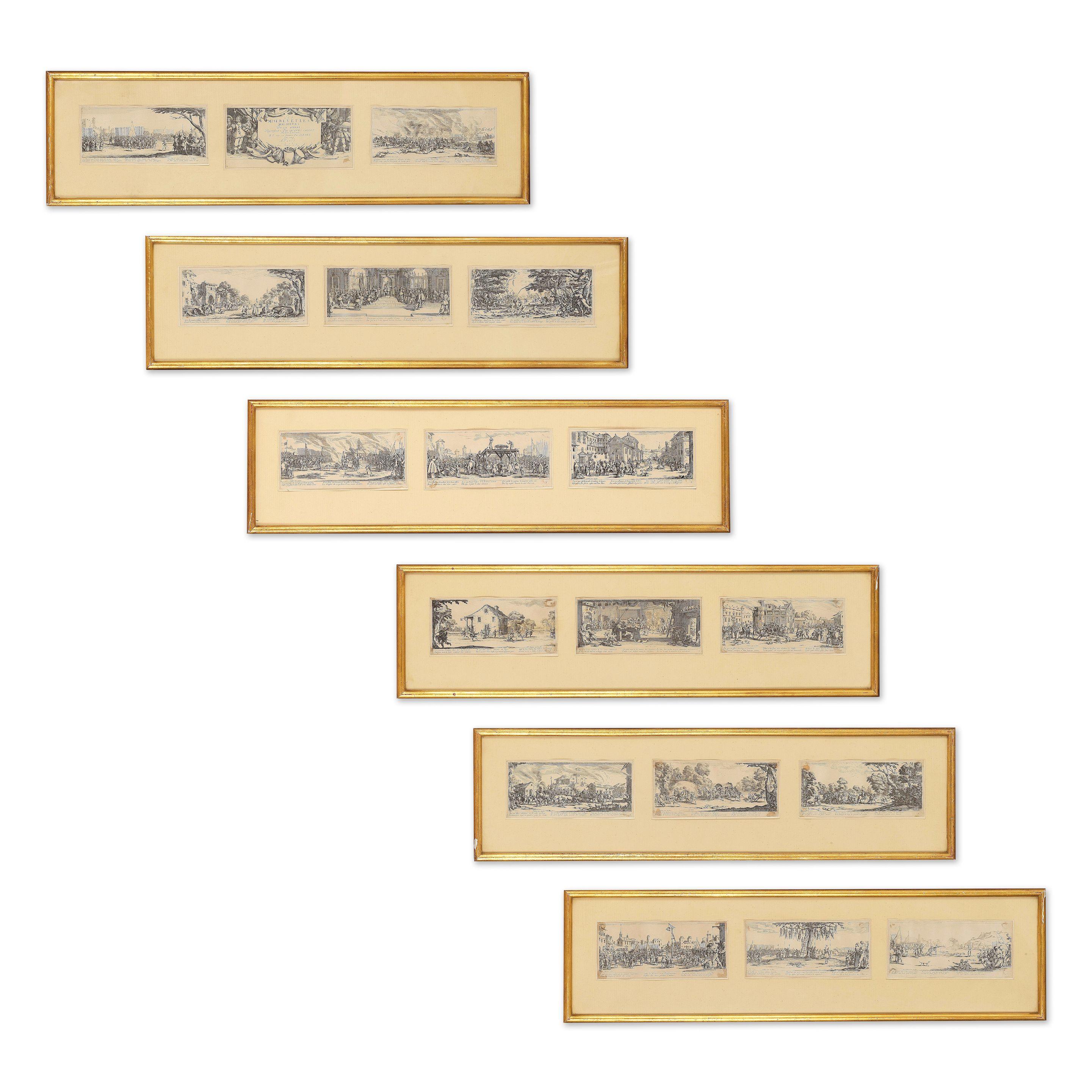 Jacques Callot - Les Grandes Misères et les malheurs de la Guerre (suite complète des 18 planches), 1633