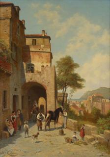 Jacques Carabain - Mediterrane Stadtszene. 1903.