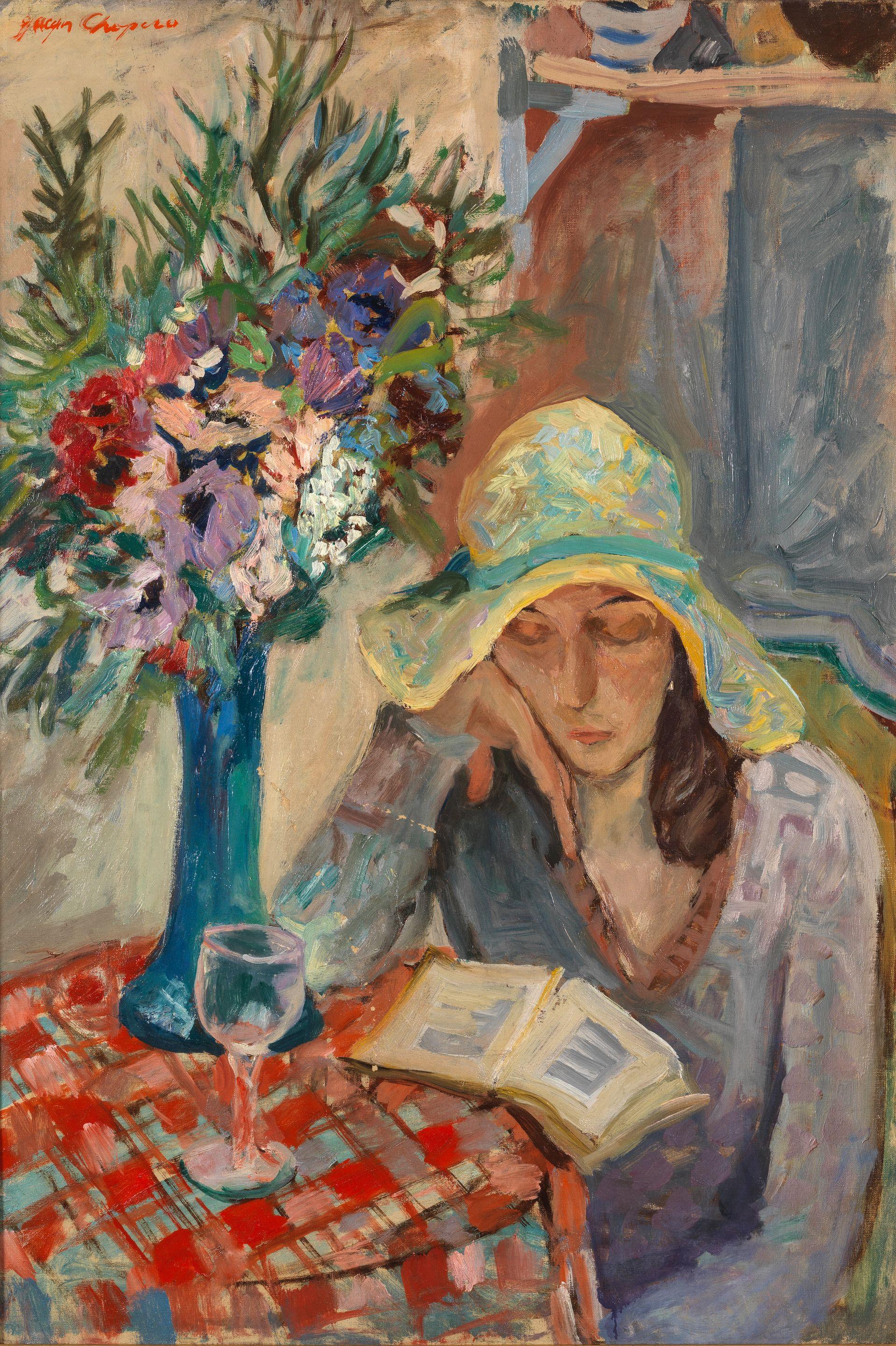 Jacques Chapiro - Interior with a woman reading