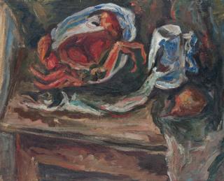 Jacques Chapiro - Nature morte au crabe et au poisson