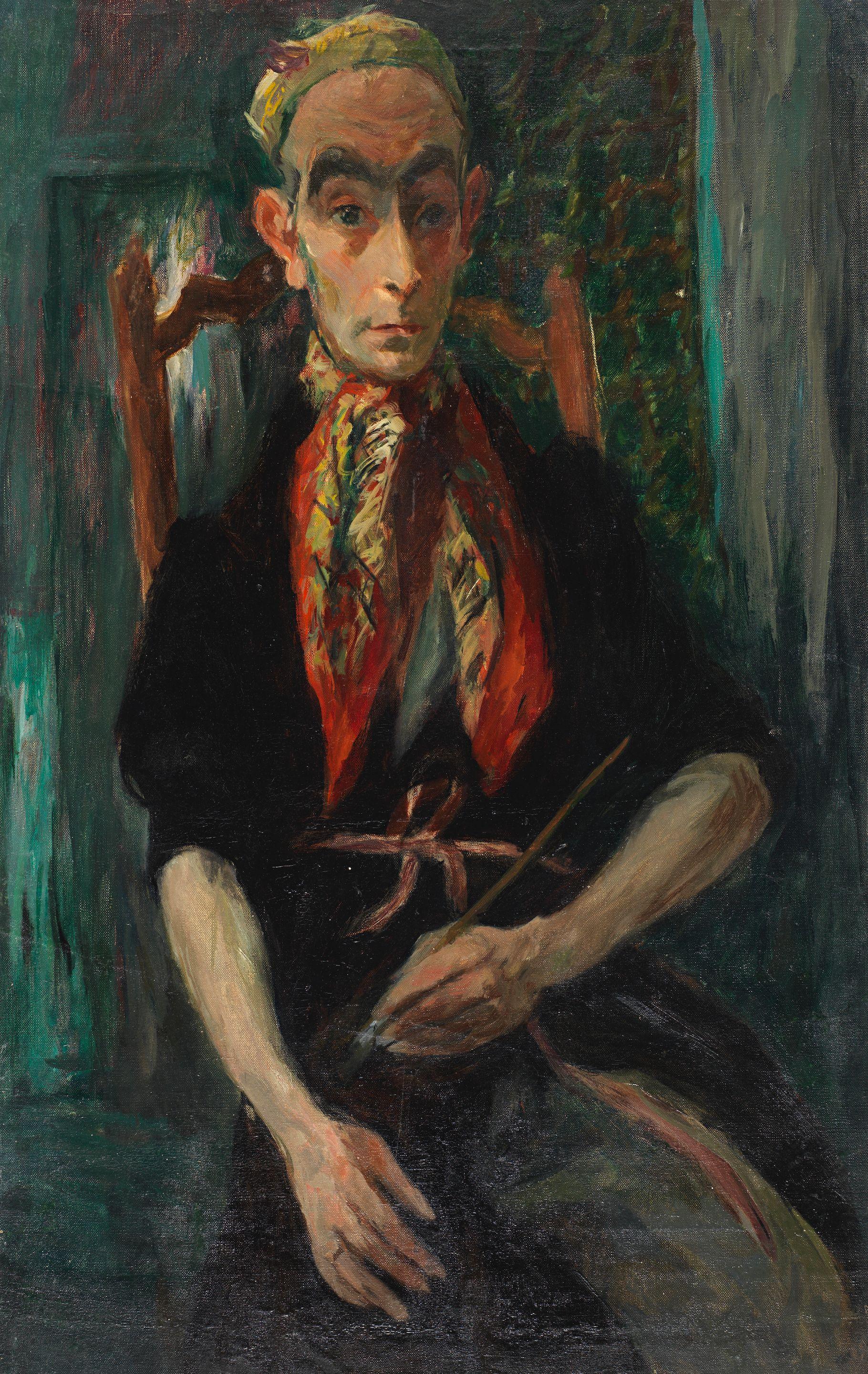 Jacques Chapiro - Self-portrait with scarf