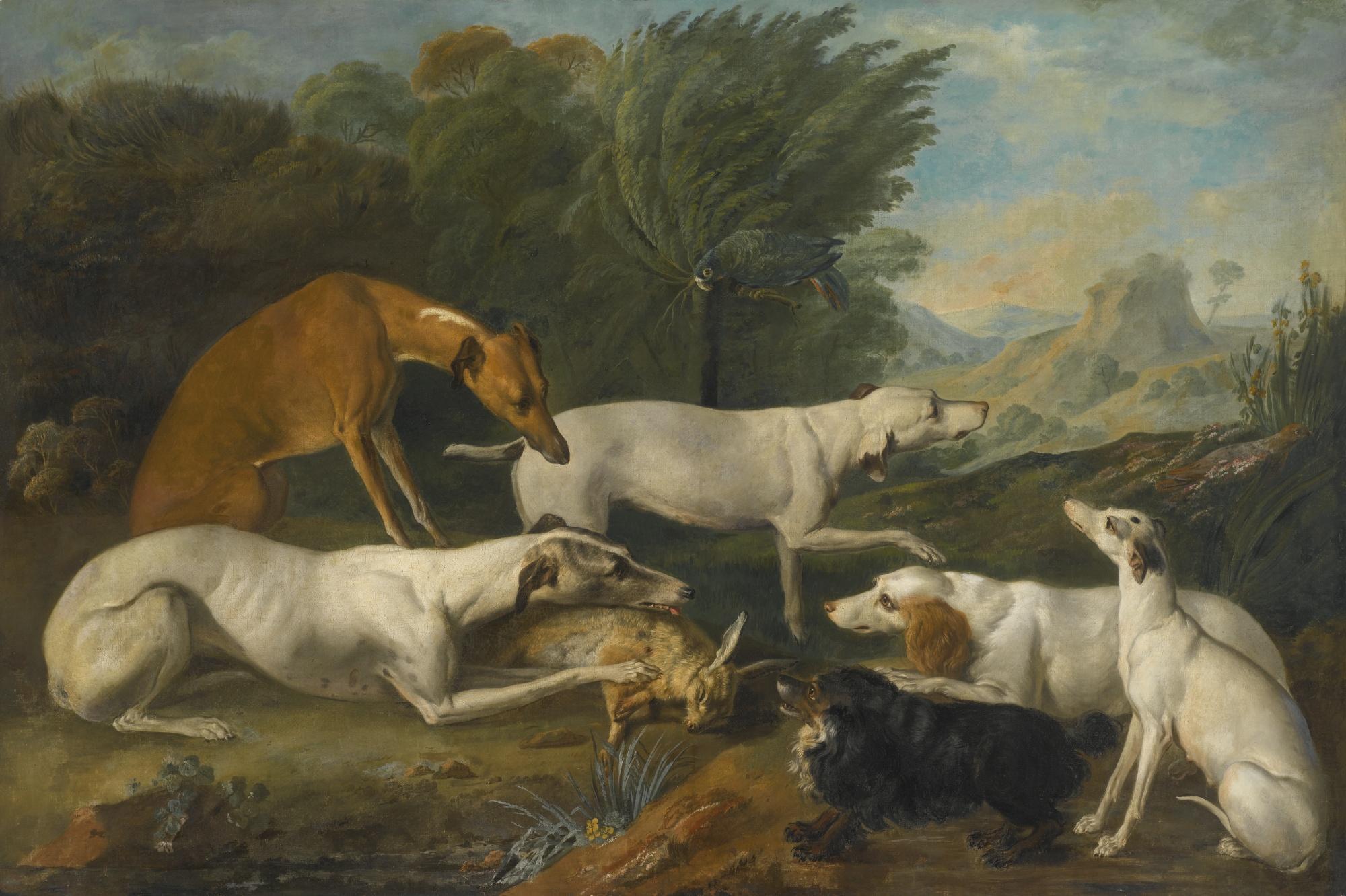 Jacques-Charles Oudry - Dogs In A Landscape With Their Catch