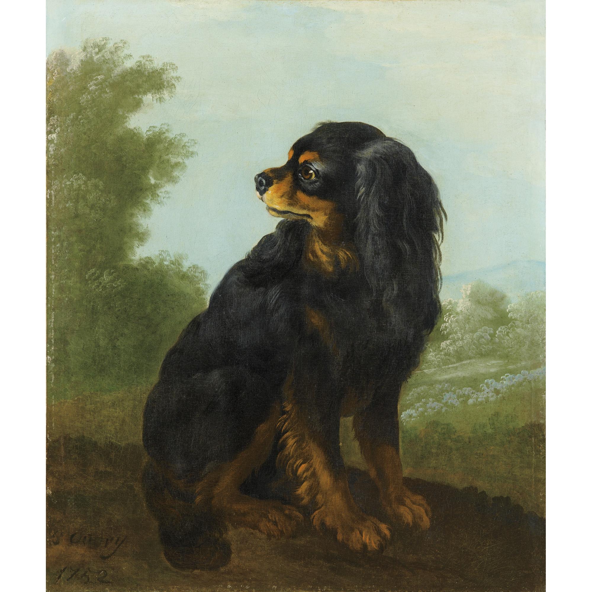 Jacques-Charles Oudry - Portrait De Cavalier King Charlescharles-Jacques Oudry ; Portrait Of A King Charles Spaniel ; Signed And Dated Lower Left ; Oil On Canvas