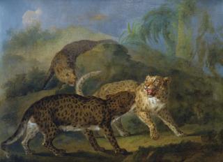 Jacques-Charles Oudry - Trois Léopardsjacques-Charles Oudry ; The Three Leopards ; Oil On Canvas