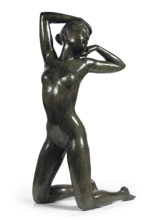 Jacques Coquillay - Jeune femme accroupé