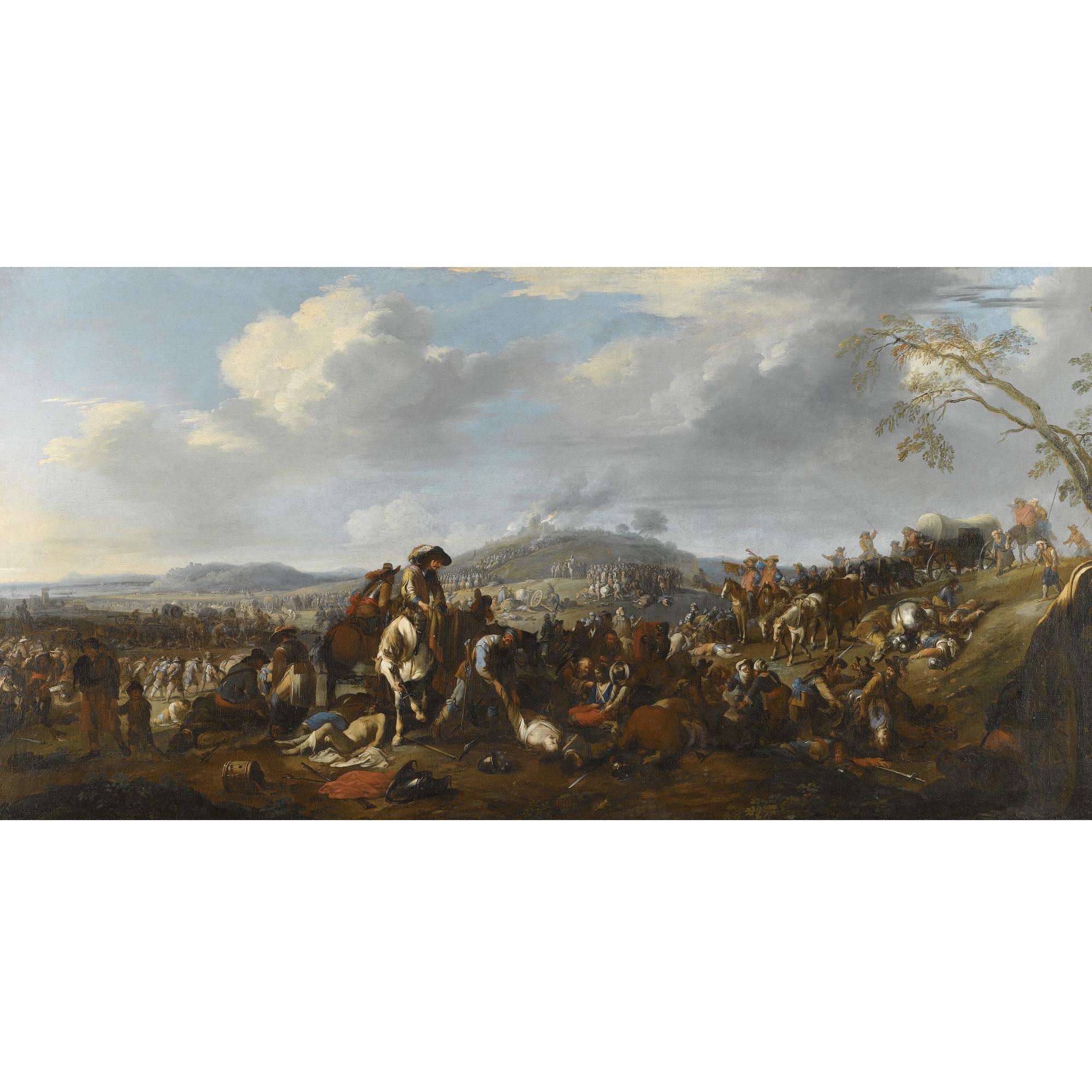 Jacques Courtois - An Extensive Landscape With The Aftermath Of A Battle