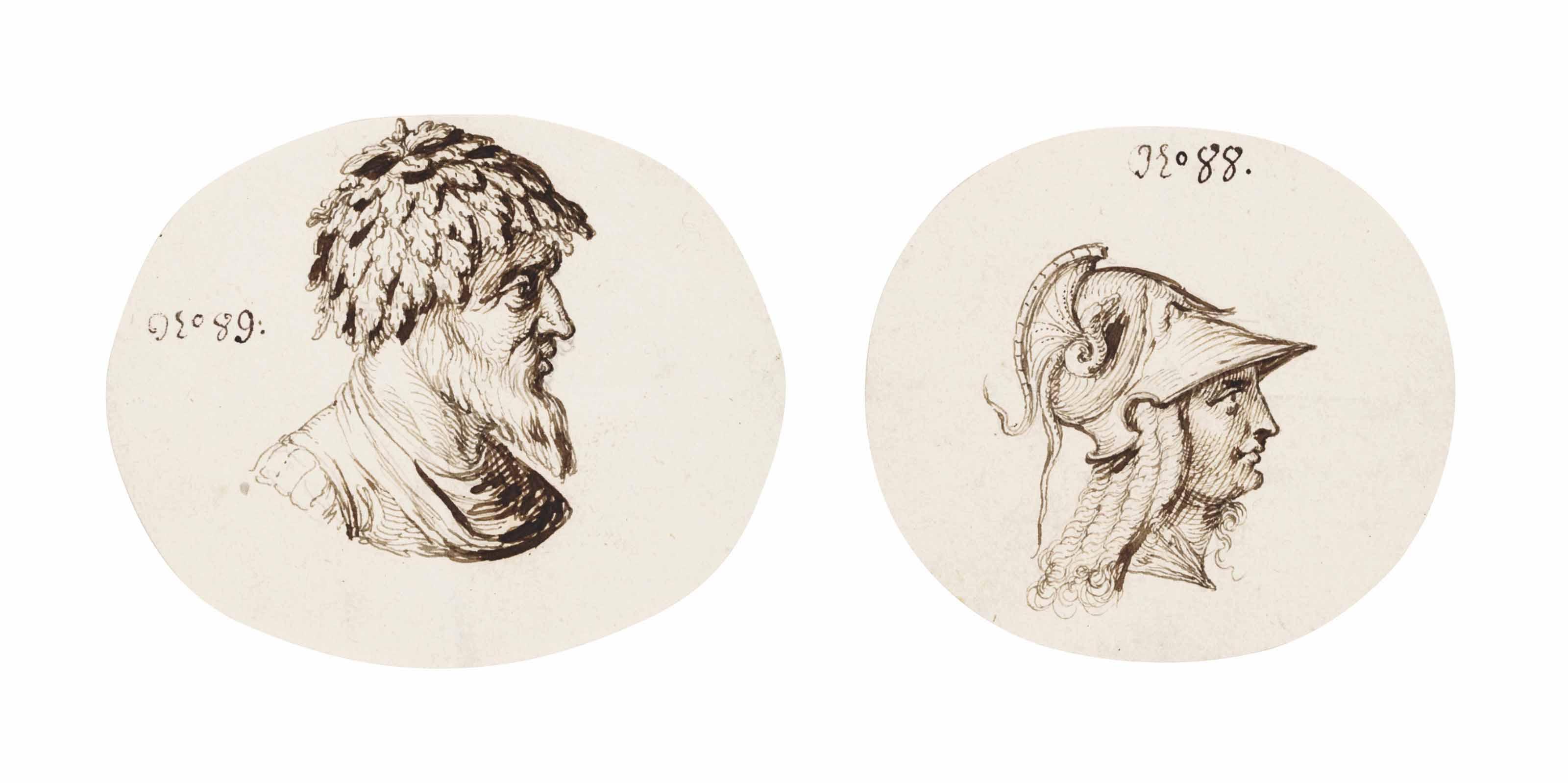 Jacques de Gheyn II - A Bust Of Roma; And A Bust Of A Forest God