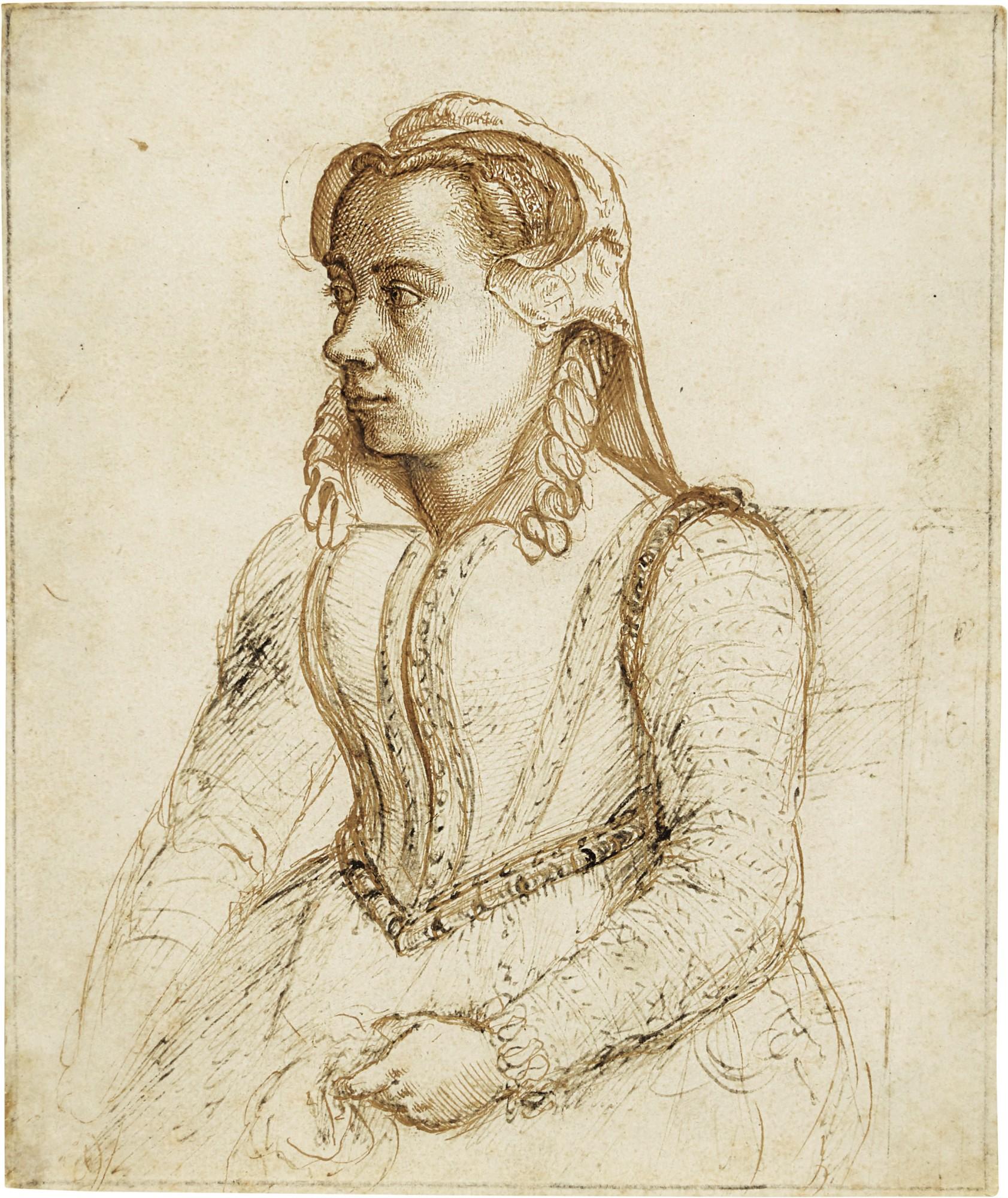 Jacques de Gheyn II - Half-length portrait of a seated woman