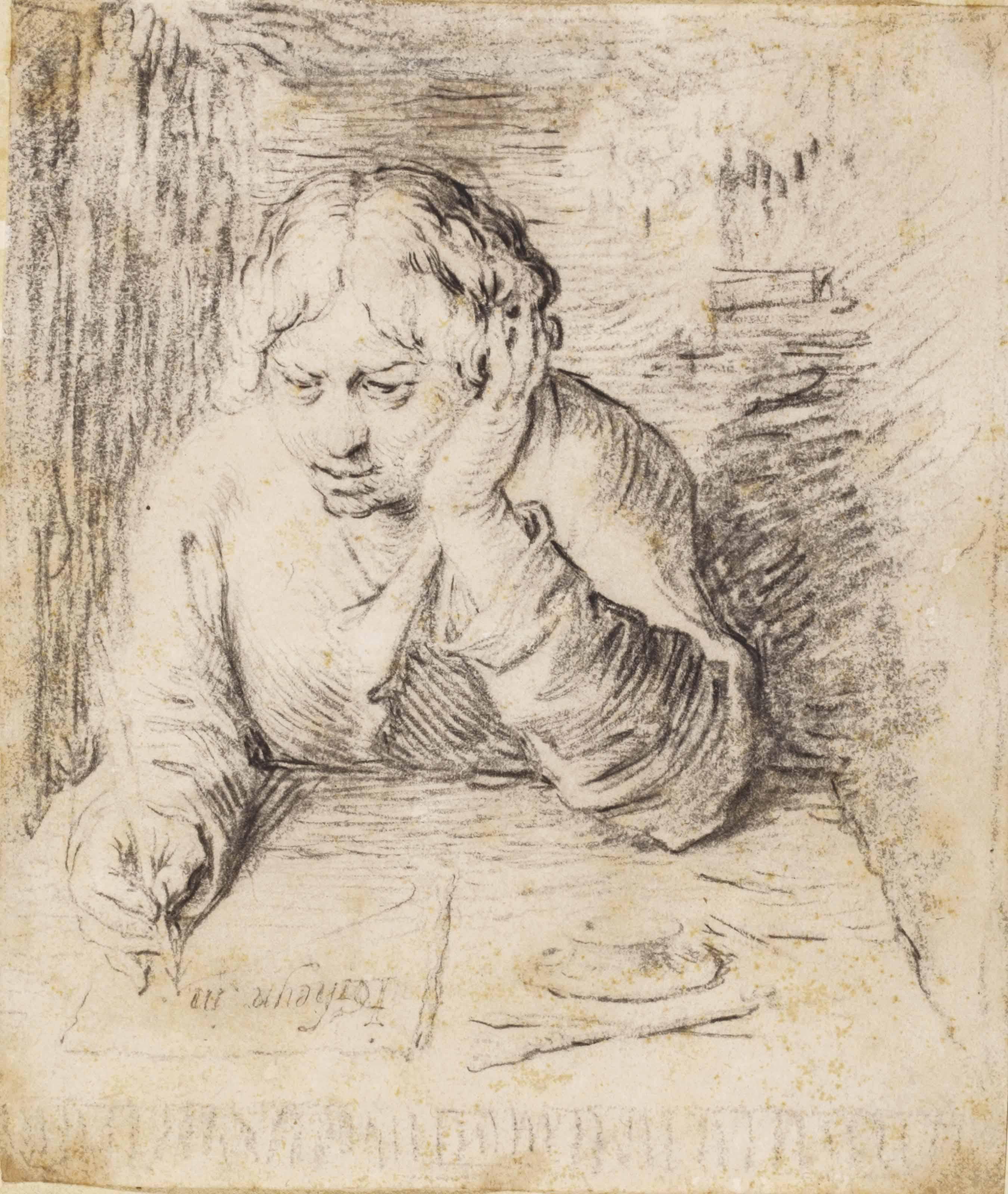 Jacques de Gheyn II - Portrait Of A Young Man Writing