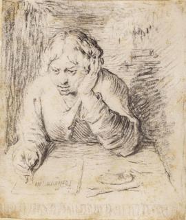 Jacques de Gheyn II - Portrait Of A Young Man Writing