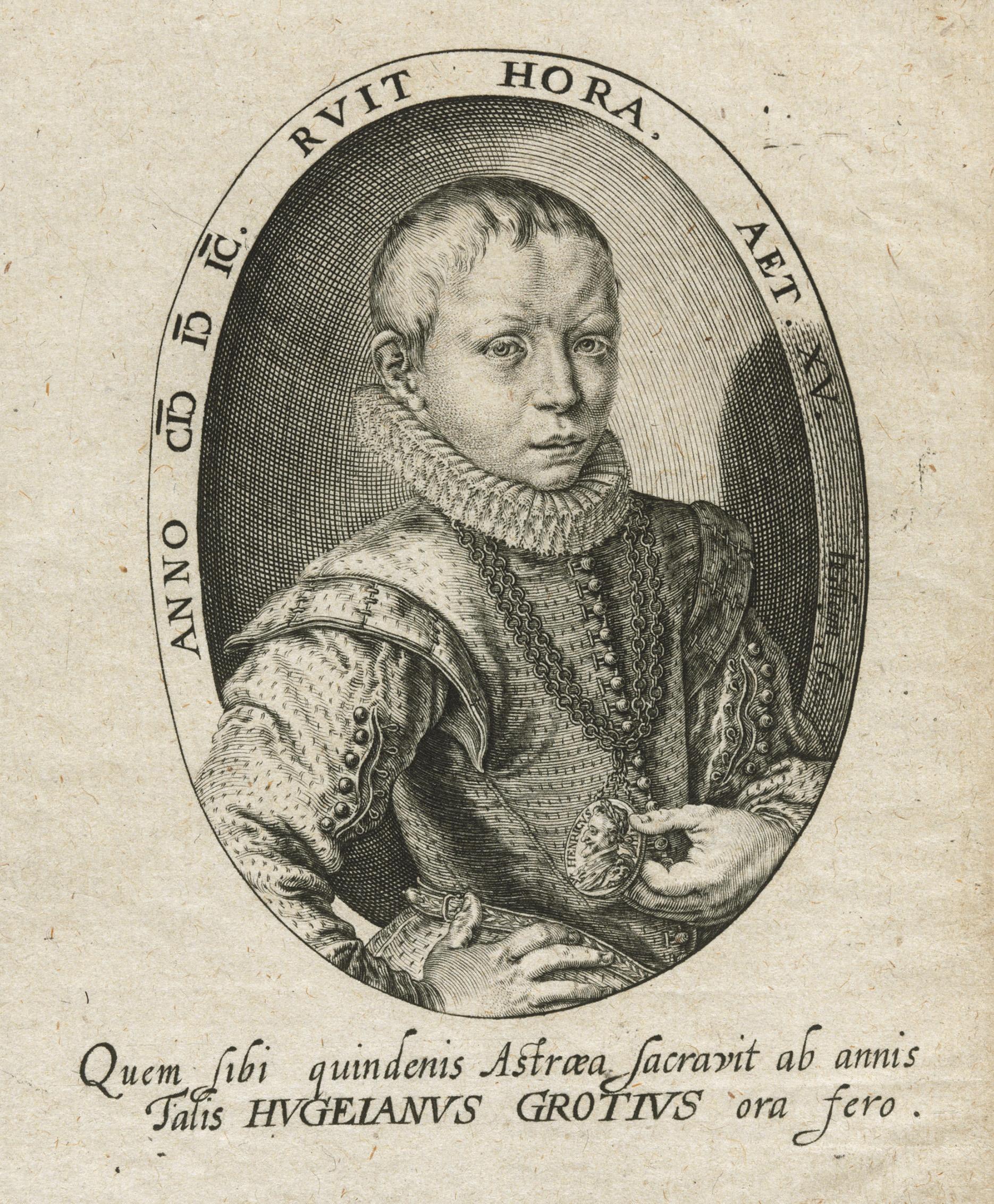 Jacques De Gheyn Ii - Portrait of Hugo Grotius, aged 15