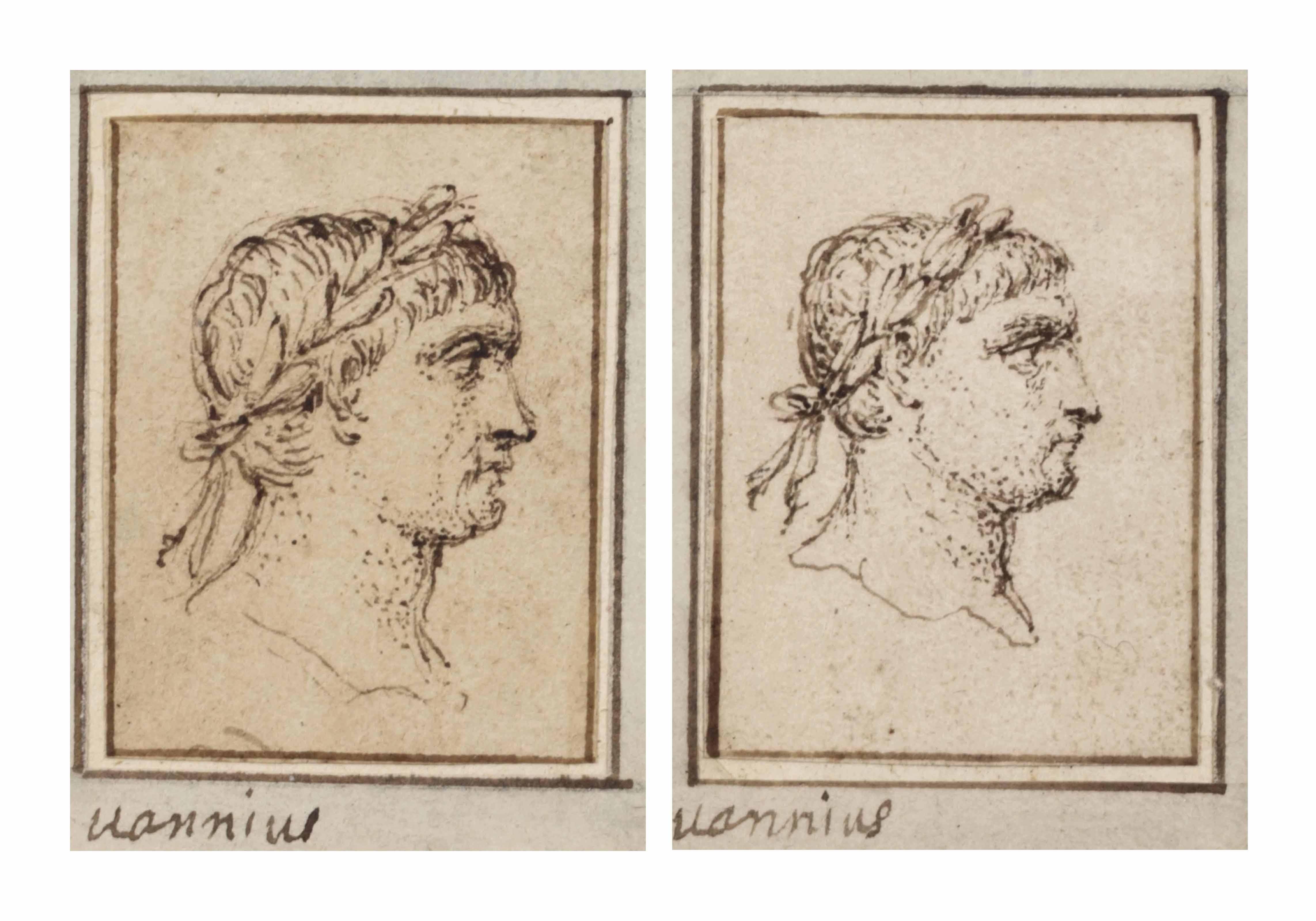 Jacques De Gheyn Ii - Portraits of a man wearing a laurel wreath, seen in profile, possibly King Vannius