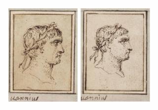 Jacques De Gheyn Ii - Portraits of a man wearing a laurel wreath, seen in profile, possibly King Vannius