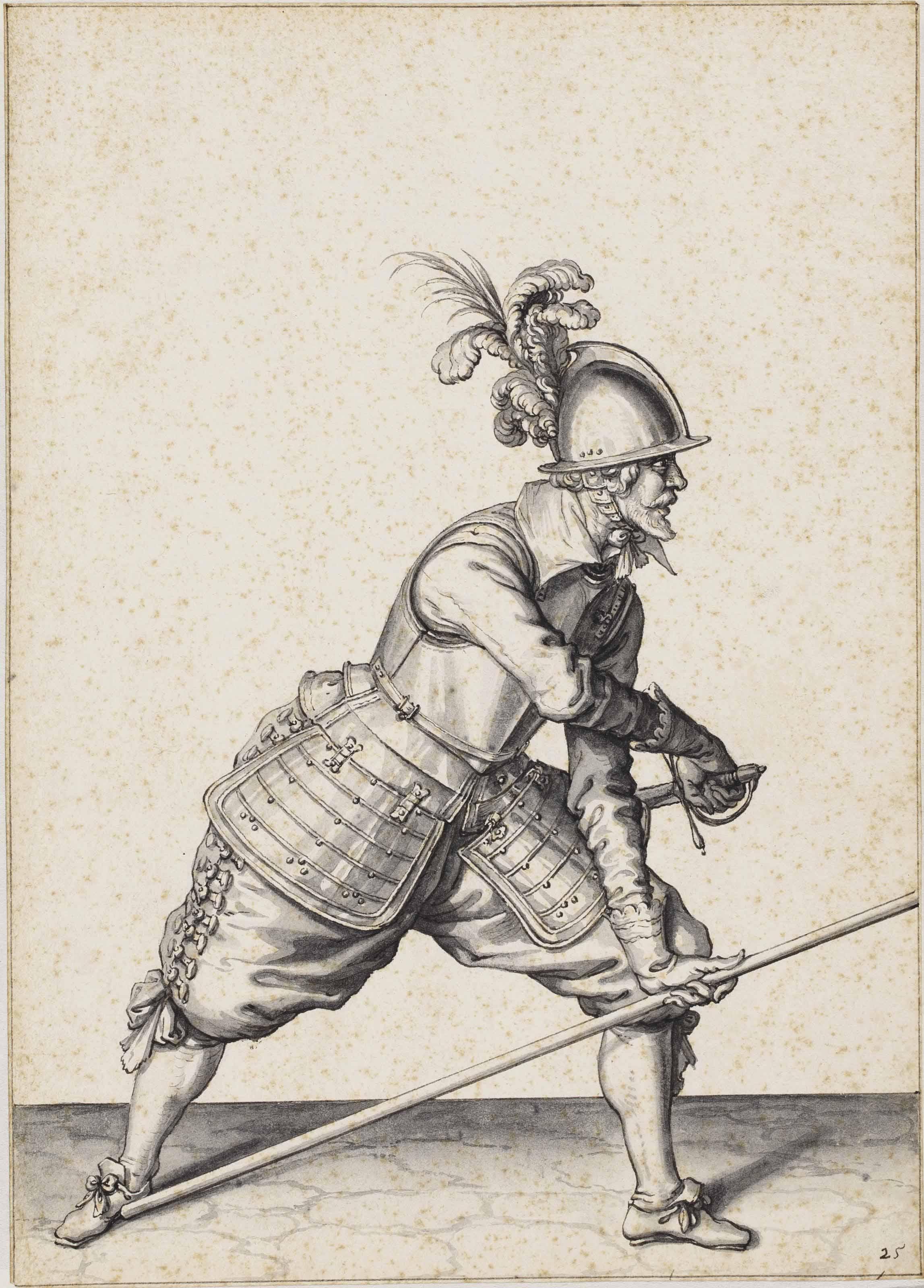 Jacques De Gheyn II - The Exercise of Armes: \'Charge your pike at the right foote and draw your sword\'