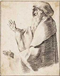 Jacques de Gheyn III - Study Of A Bearded Old Man In A Heavy Cloak And Cap