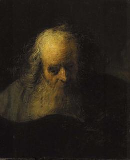 Jacques Des Rousseaux - An old man reading a book