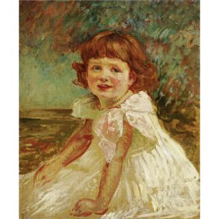 Jacques-Émile Blanche - Portrait De La Petite Fille À La Robe Blanche