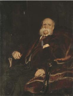 Jacques Emile Blanche - Portrait of a gentleman, three-quarter length, seated in a brown coat