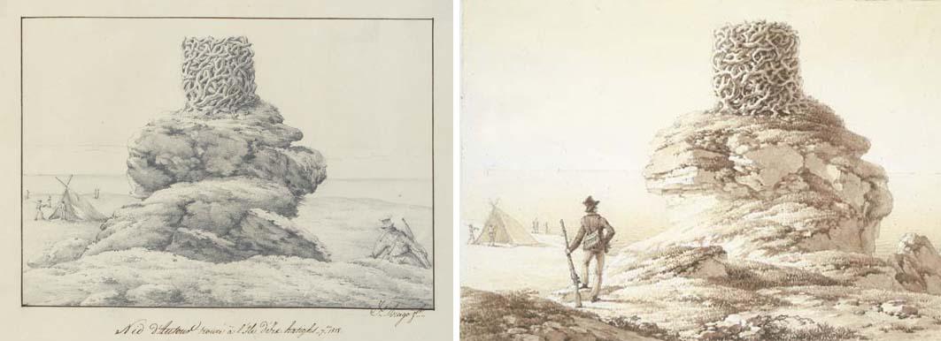 Jacques Etienne Victor Arago - Nid d\'Autour trouvé à L\'Ile d\'Irk=hatighs, 7bre 1818.