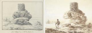 Jacques Etienne Victor Arago - Nid d\'Autour trouvé à L\'Ile d\'Irk=hatighs, 7bre 1818.
