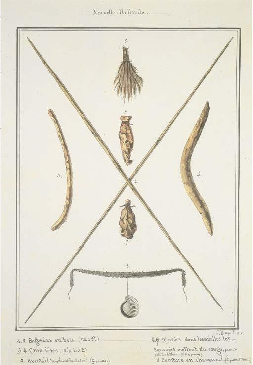 Jacques Etienne Victor Arago - Nouvelle-Hollande. (aboriginal artefacts)