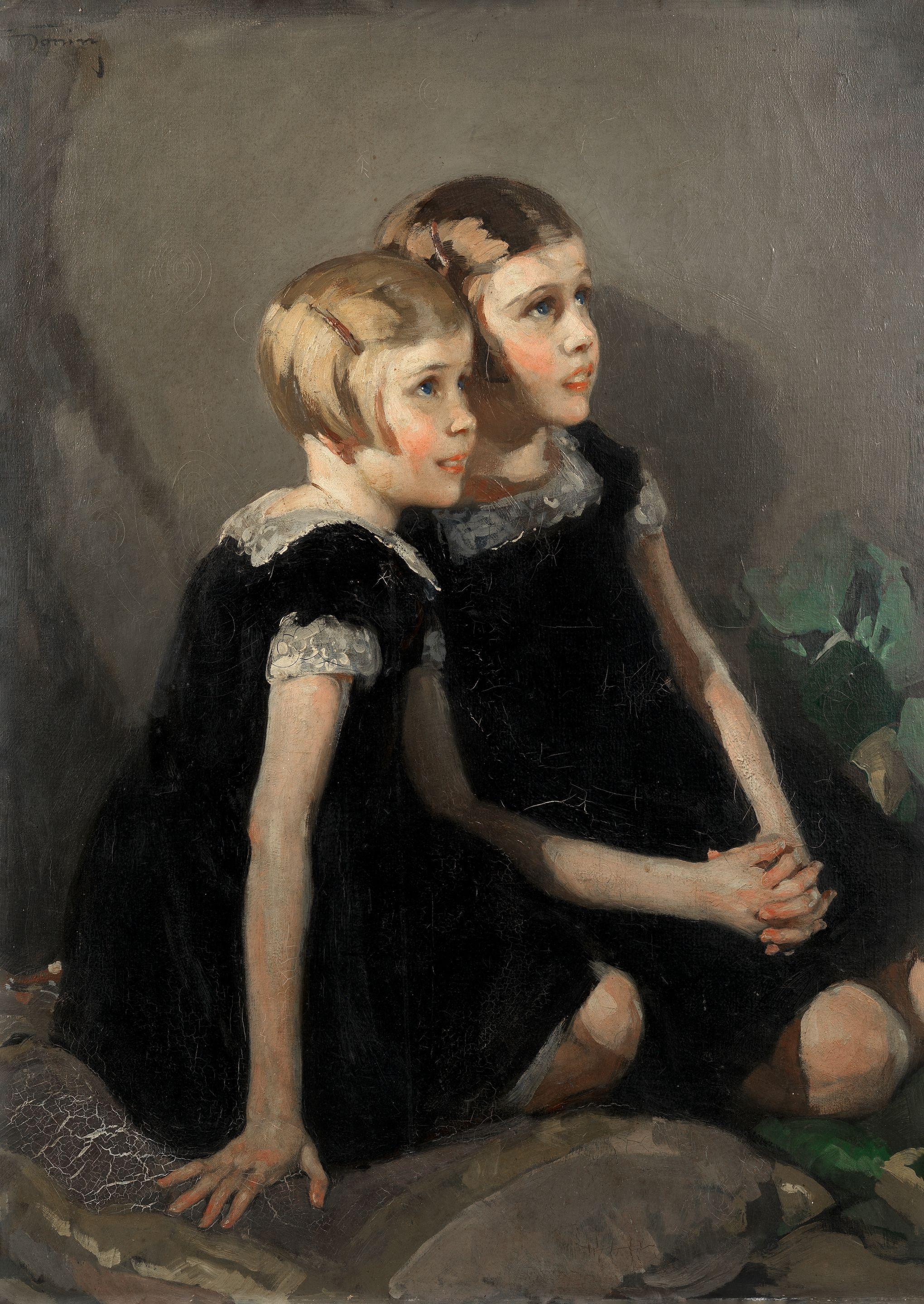 Jacques Fernand Gonin - Portrait of Nolwén de Janzé (1922-1989) and Paola de Janzé (1924-2006)