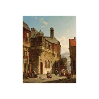 Jacques François Carabain - A View Of The Judengasse, Salzburg