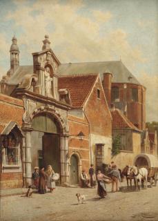 Jacques François Joseph Carabain - The port of the Béguinage in Lier, Belgium