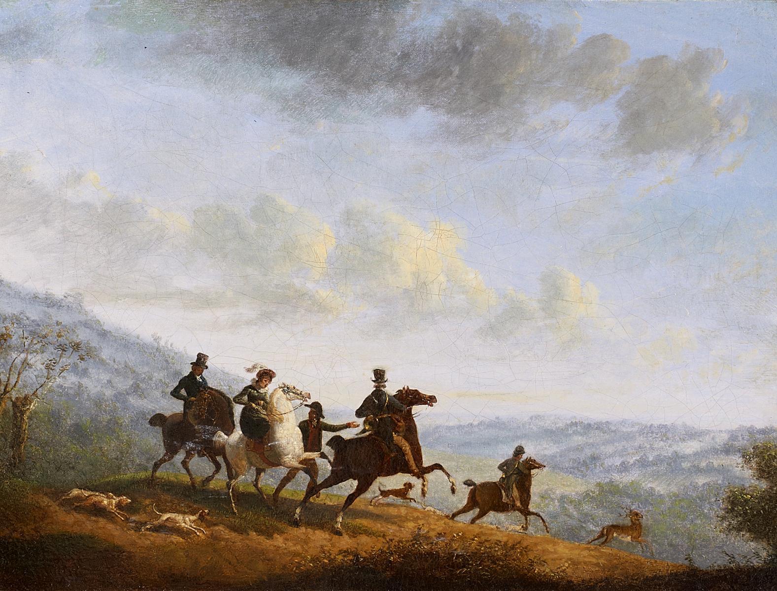 Jacques François Joseph Swebach-Desfontaines - Vornehme Gesellschaft bei der Hirschjagd