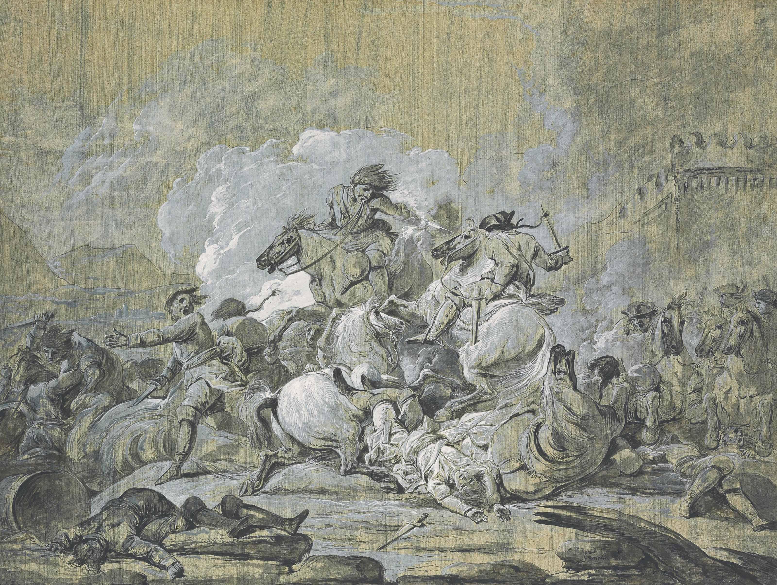 Jacques Gamelin - A Cavalry Battle