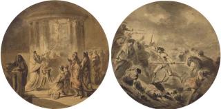 Jacques Gamelin - L\'Oracle de Delphe; Et Une Bataille Avec Isdas Conduisant Les Spartiates