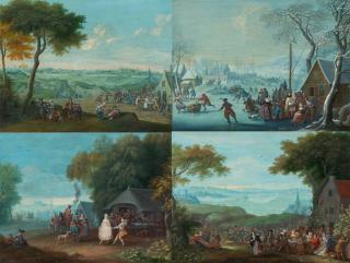 Jacques-Guillaume Van Blarenberghe - Die vier Jahreszeiten.