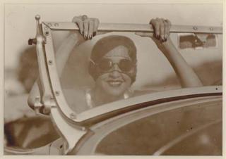Jacques-Henri Lartigue - Renée Perle with Motoring Goggles, c. 1930-32