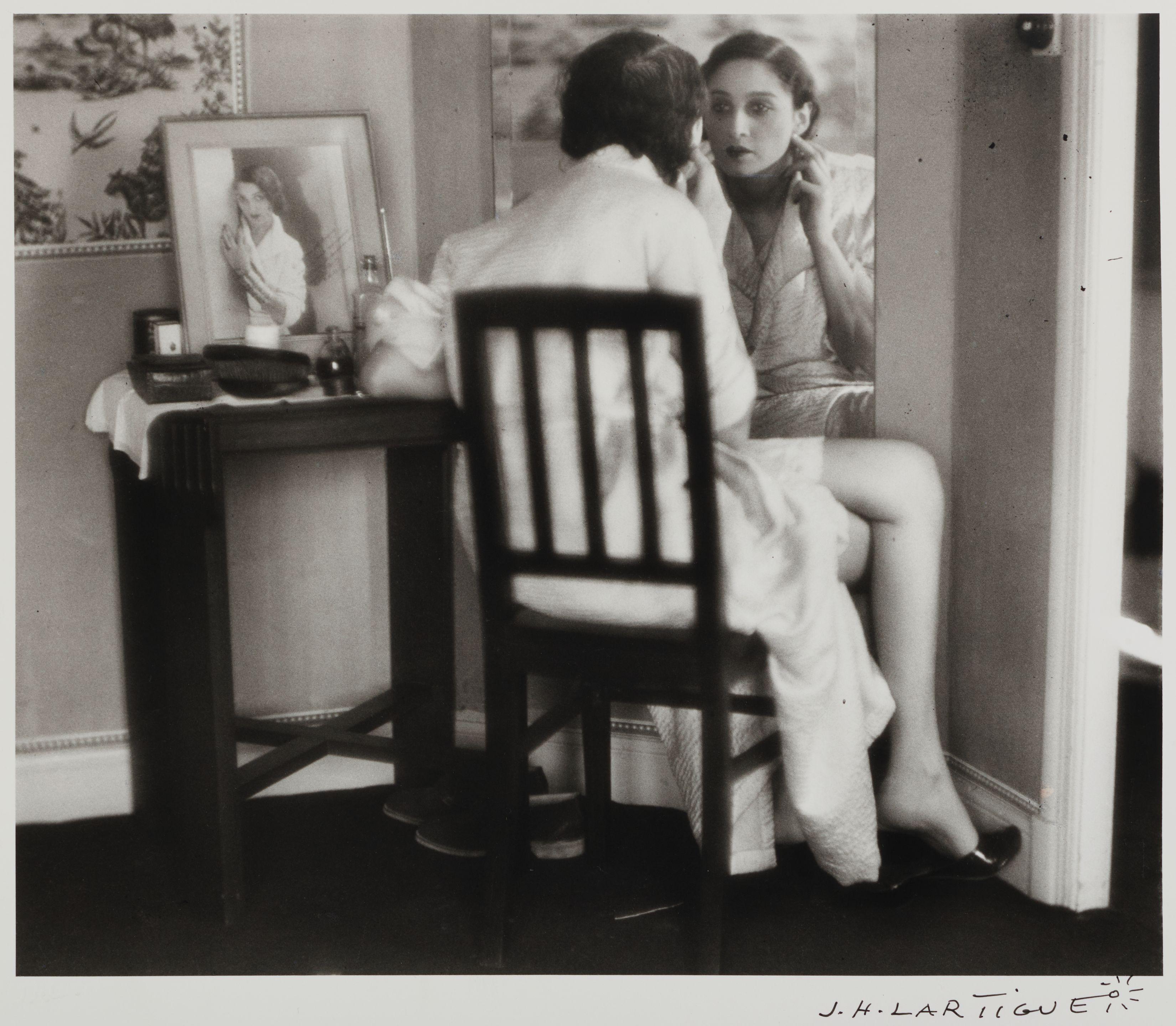 Jacques-Henri Lartigue - Untitled (Bibi seated at mirror)