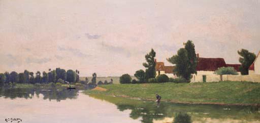 Jacques-Henry Delpy - A summer afternoon by the riverside