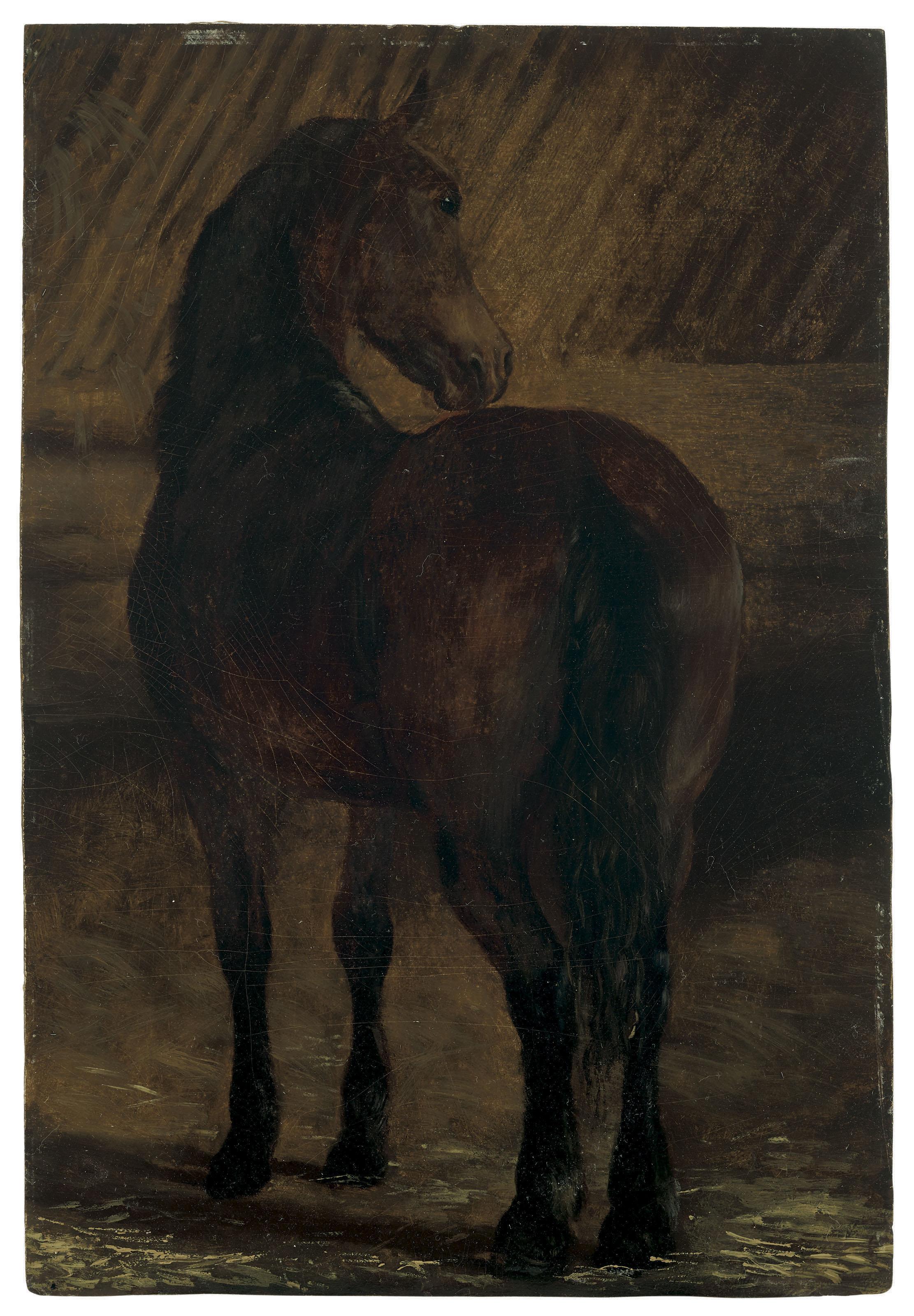 Jacques-Laurent Agasse - A Bay Hunter In A Stable