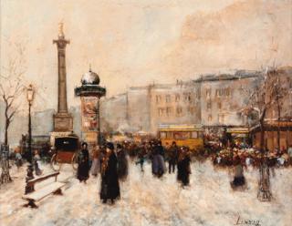 Jacques Lievin - A frozen Parisian boulevard