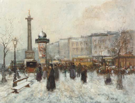 Jacques Lievin - Paris Boulevard with Snow