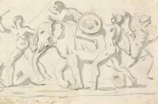 Jacques-Louis David - A Battle Scene, After The Antique