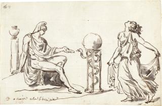 Jacques-Louis David - Dancing Maenad and youth sacrificing to Aesculapius