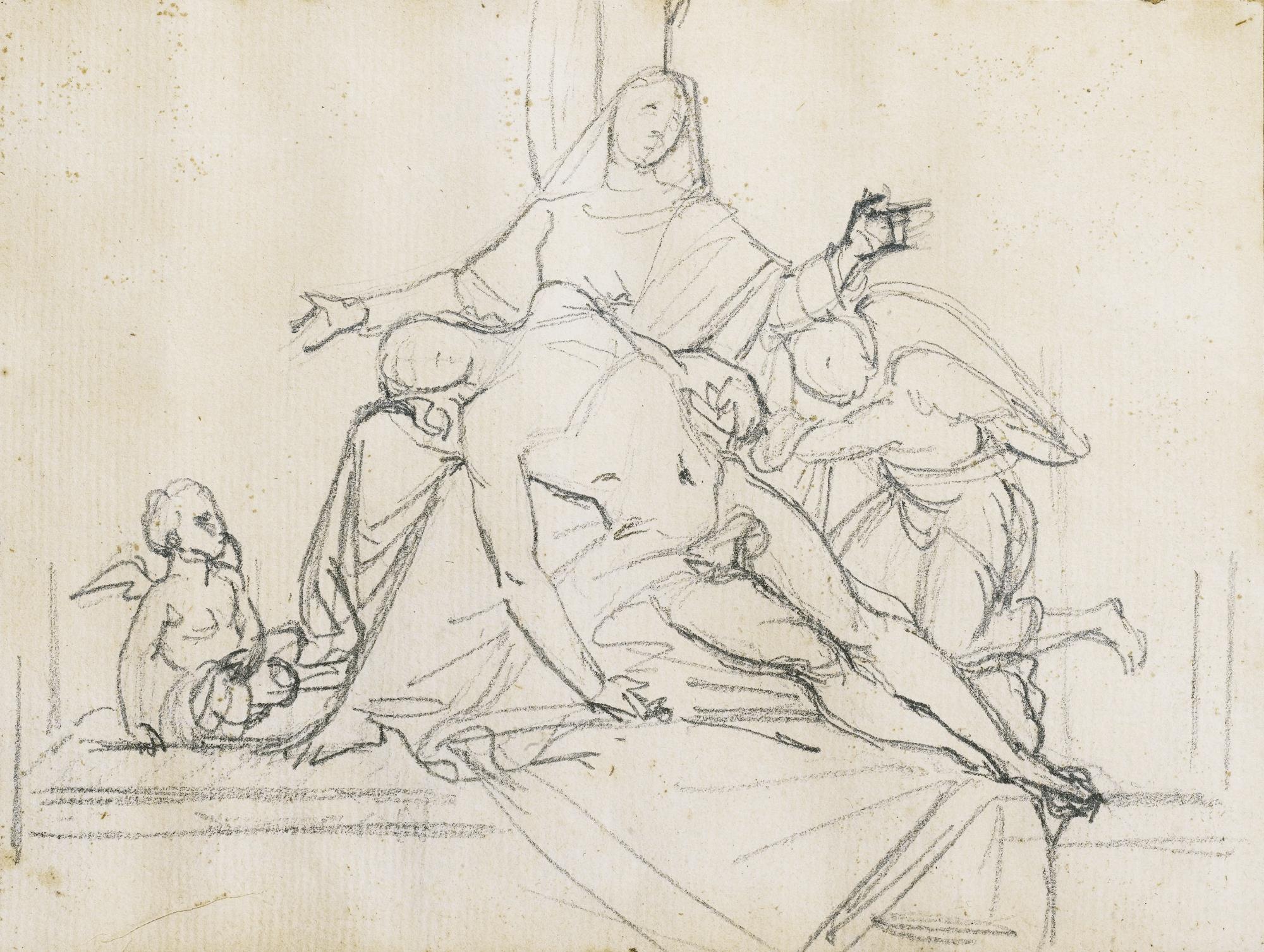 Jacques-Louis David - Lamentation Of Christ, Preparatory Sketch For The Sculptural Group In The \