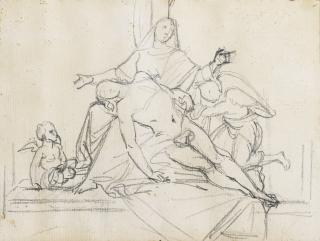 Jacques-Louis David - Lamentation Of Christ, Preparatory Sketch For The Sculptural Group In The \