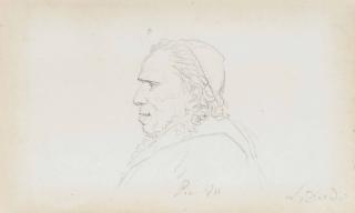 Jacques-Louis David - Le Pape Pie Vii Vu En Buste Et De Profil Vers La Gauche